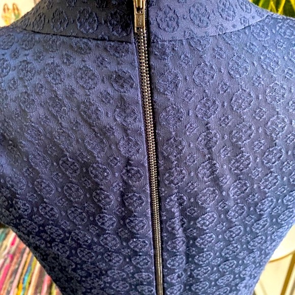 Theory, Orinthia Jacquard Cap Sleeve Dress (navy) size 2 - Picture 6 of 6